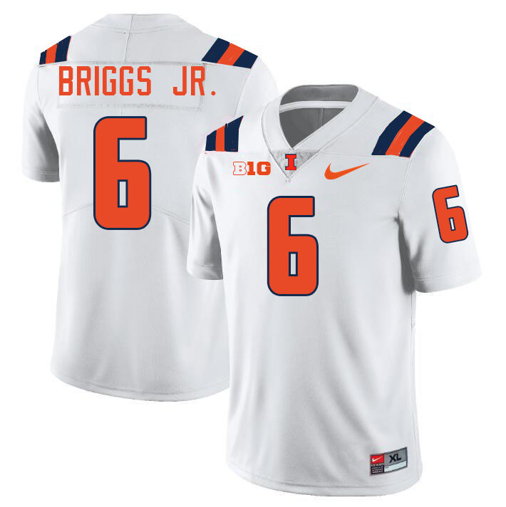 Men #6 Dennis Briggs Jr. Illinois Fighting Illini College Football Jerseys Stitched-White